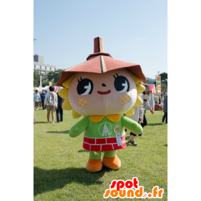 Noginon mascotte, fiore giallo e verde con un ombrello - MASFR26805 - Yuru-Chara mascotte giapponese