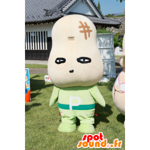 P Man mascot, giant peanut beige - MASFR26806 - Yuru-Chara Japanese mascots