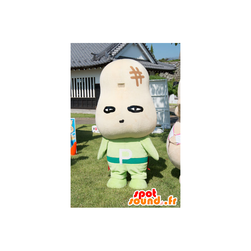 P homem mascote, gigante amendoim bege - MASFR26806 - Yuru-Chara Mascotes japoneses