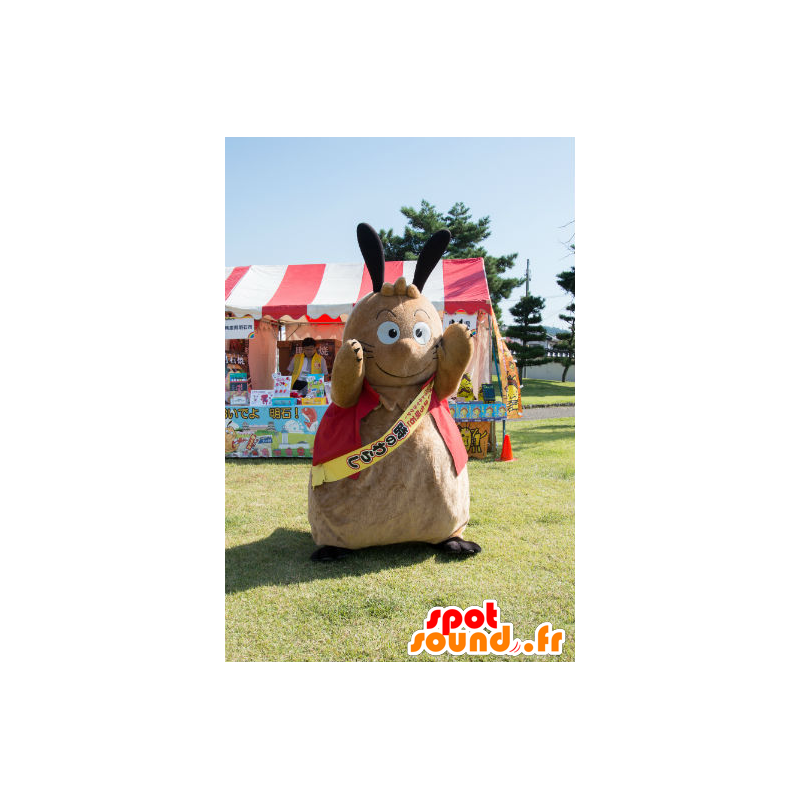 Brown and black rabbit mascot of the city of Hyogo - MASFR26808 - Yuru-Chara Japanese mascots