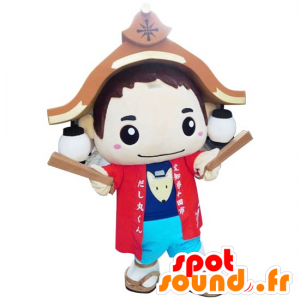 Μασκότ Round-kun, της Ασίας αγόρι με μια στέγη πάνω από το κεφάλι σας - Ιαπωνικές μασκότ Yuru-Chara - MASFR26809 - SpotSound.fr