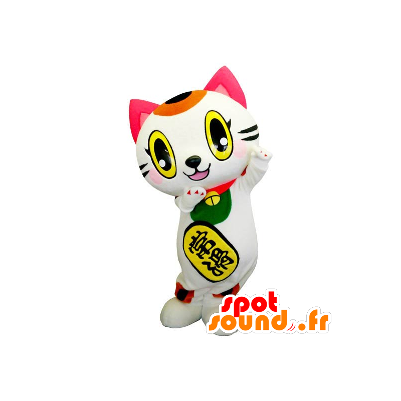 Mascotte de Tokotan, de chat blanc multicolore - MASFR26814 - Mascottes Yuru-Chara Japonaises