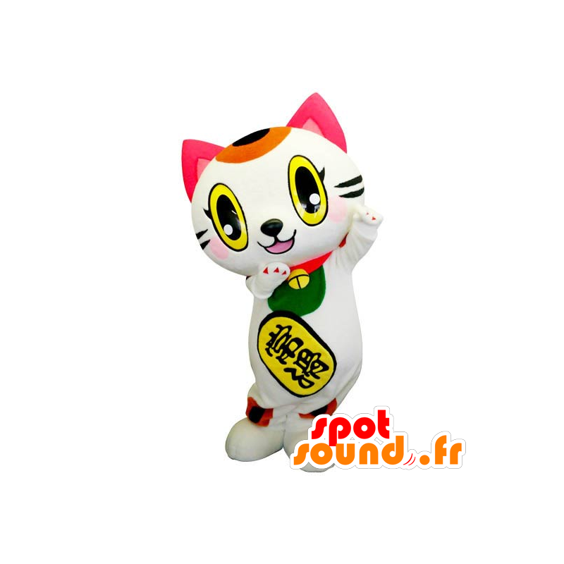 Mascot Tokotan, veelkleurige witte kat - MASFR26814 - Yuru-Chara Japanse Mascottes