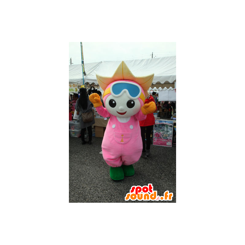 Chigumin mascot, fleur de lys, with ski goggles - MASFR26817 - Yuru-Chara Japanese mascots
