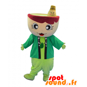 Ma-Tea maskot, kæmpe grøn te kop - Spotsound maskot kostume