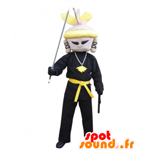 Mascotte Imperatore Haniwa, nero e giallo imperatore - MASFR26823 - Yuru-Chara mascotte giapponese