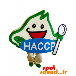 Mascot Hasappu kun, smilende snømann grønt og hvitt - MASFR26828 - Yuru-Chara japanske Mascots