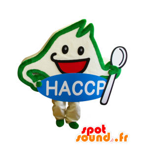 Mascot Hasappu kun, muñeco de nieve sonriente verde y blanco - MASFR26828 - Yuru-Chara mascotas japonesas