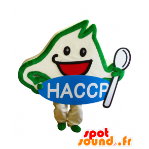 Mascot Hasappu kun hymyillen lumiukko vihreä ja valkoinen - MASFR26828 - Mascottes Yuru-Chara Japonaises