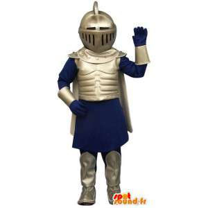 Ridderdragt i blå og sølv rustning - Spotsound maskot kostume
