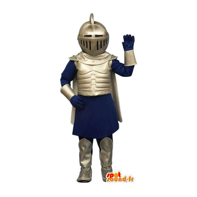 Costume de chevalier en armure bleue et argentée - MASFR006974 - Mascottes de chevaliers