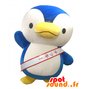 Chicky maskot, pingvin, blå og hvit pingvin - MASFR26830 - Yuru-Chara japanske Mascots