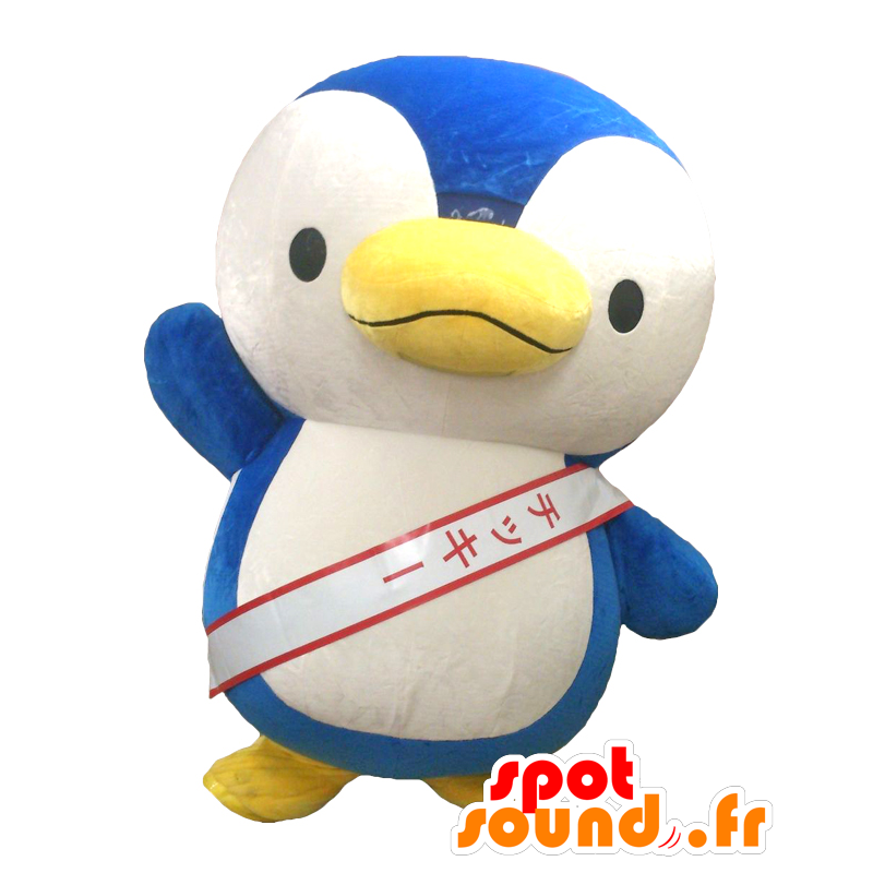 Maskot Chicky, pingvin, blå och vit pingvin - Spotsound maskot