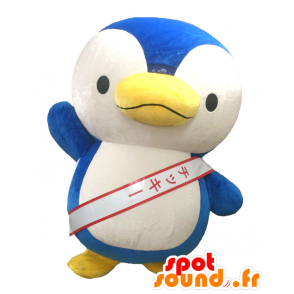 Chicky mascotte, pinguïn, blauw en wit pinguïn - MASFR26830 - Yuru-Chara Japanse Mascottes