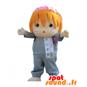 Mascot av byen Niigata, rød blomst jente - MASFR26836 - Yuru-Chara japanske Mascots