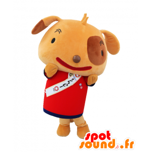 Mascot Tyylikäs, bicolor koira pukeutunut punaiseen - MASFR26837 - Mascottes Yuru-Chara Japonaises