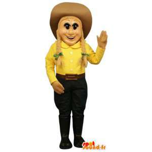 Cowboy mascotte meisje. western kostuum - MASFR006975 - Mascottes Boys and Girls