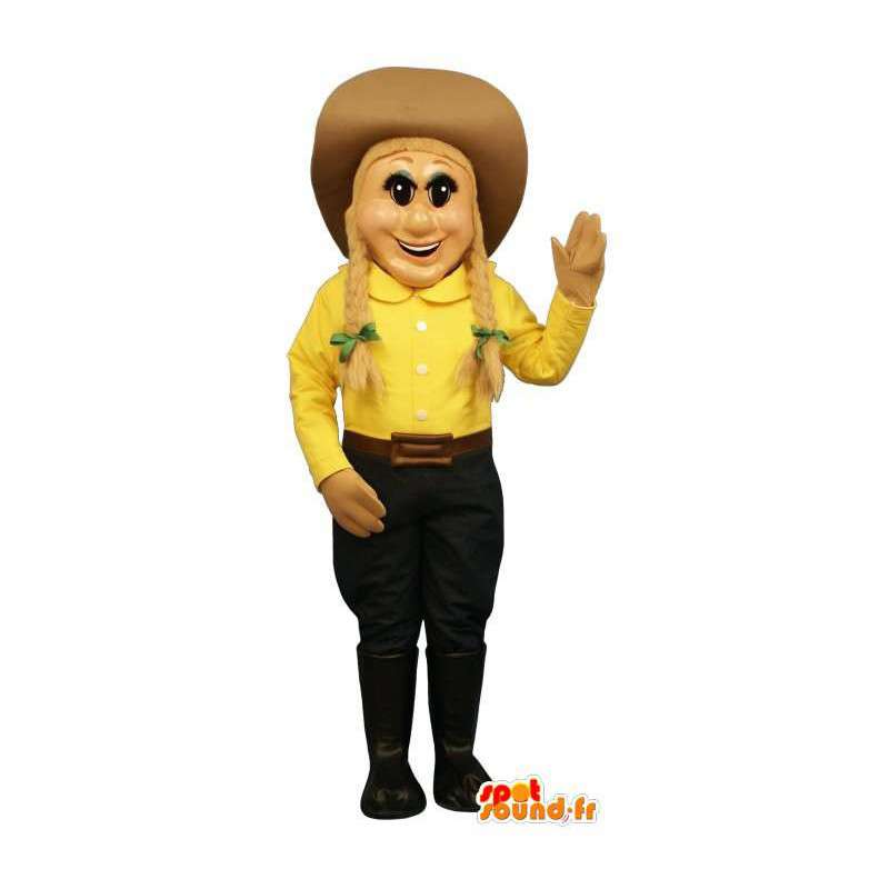 Cowboy mascotte meisje. western kostuum - MASFR006975 - Mascottes Boys and Girls