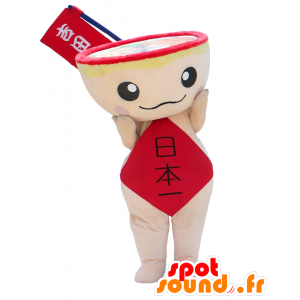 Mascotte de Yoshida Noudon, bol géant, rose et rouge - MASFR26839 - Mascottes Yuru-Chara Japonaises