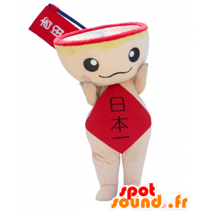 Maskot Yoshida Noudon obří mísa, růžová a červená - MASFR26839 - Yuru-Chara japonské Maskoti