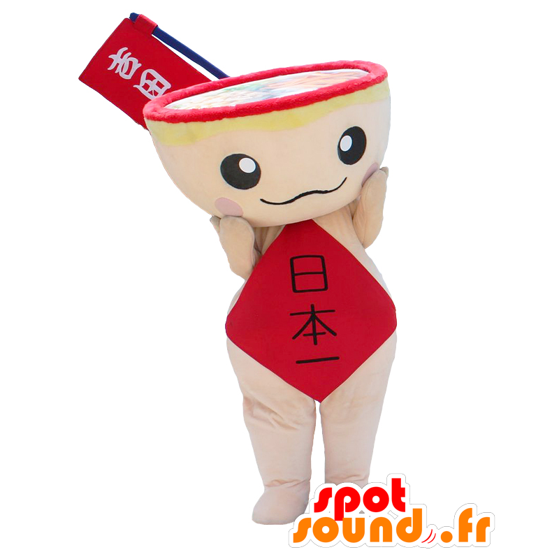 Yoshida Noudon mascot, a giant bowl, pink and red - MASFR26839 - Yuru-Chara Japanese mascots