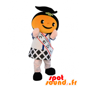 Ukipi mascotte, cachi gigante vestito di bianco e nero - MASFR26844 - Yuru-Chara mascotte giapponese