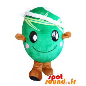 Maskot Mr. Mehari, grön man, runt - Spotsound maskot