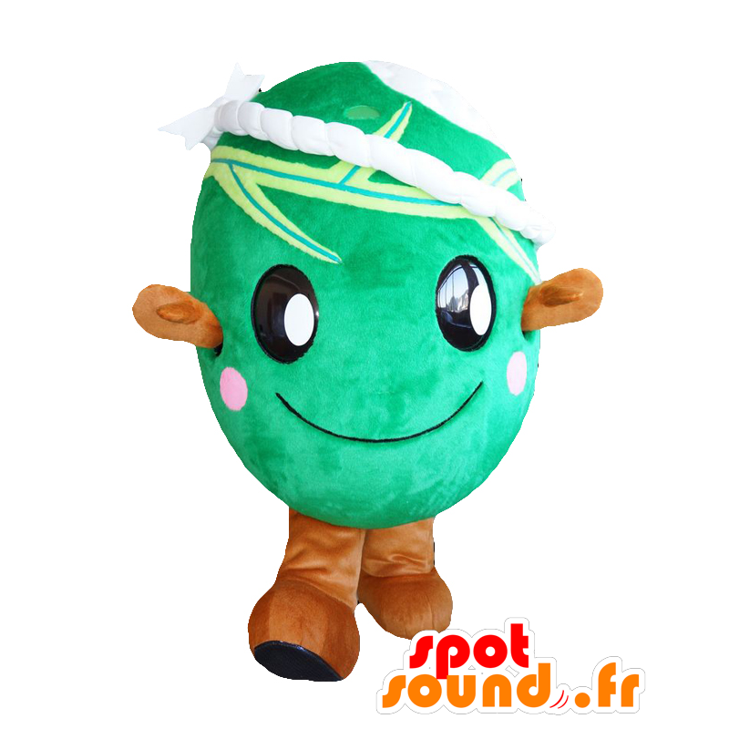 Mascotte de M. Mehari, bonhomme vert, tout rond - MASFR26846 - Mascottes Yuru-Chara Japonaises