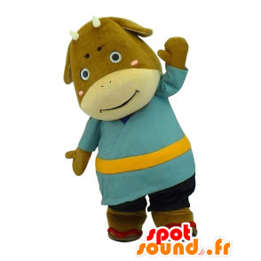 Cattle Goro mascot, brown and beige cow, very funny - MASFR26847 - Yuru-Chara Japanese mascots