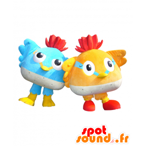 Mascotes Clicker e Kurippi, pássaros coloridos grandes - MASFR26848 - Yuru-Chara Mascotes japoneses