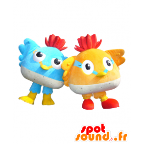 Mascottes de Clicker et de Kurippi, gros oiseaux colorés - MASFR26848 - Mascottes Yuru-Chara Japonaises