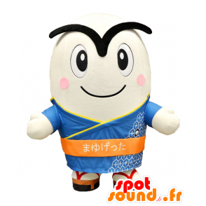 Mascot Kulmakarvat Tsu, valkoisen miehen paksut kulmakarvat - MASFR26849 - Mascottes Yuru-Chara Japonaises