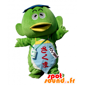 Mascot Sakumaru, vihreä ja keltainen jättiläinen lintu - MASFR26855 - Mascottes Yuru-Chara Japonaises
