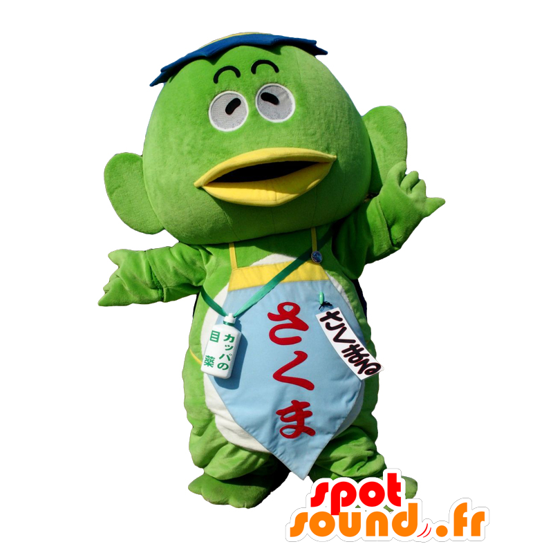 Mascot Sakumaru, grønn og gul kjempestor fugl - MASFR26855 - Yuru-Chara japanske Mascots
