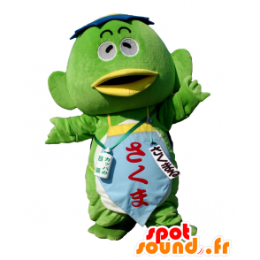 Mascot Sakumaru, pássaro gigante verde e amarelo - MASFR26855 - Yuru-Chara Mascotes japoneses