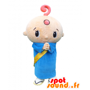 Mascot San Sankyu, vähän munkki pukeutunut sinisellä - MASFR26856 - Mascottes Yuru-Chara Japonaises