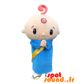 Mascot San Sankyu, liten munk kledd i blått - MASFR26856 - Yuru-Chara japanske Mascots