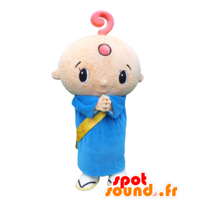 Maskot San Sankyu, malý mnich oblečený v modré barvě - MASFR26856 - Yuru-Chara japonské Maskoti