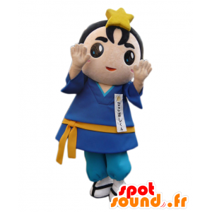 Mascot Altair-kun, bruin meisje met een blauwe kimono - MASFR26857 - Yuru-Chara Japanse Mascottes