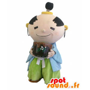 Mascotte Takeshi Chama, uomo giapponese con una tazza di tè - MASFR26859 - Yuru-Chara mascotte giapponese