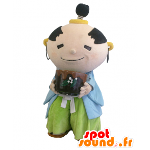 Mascot Takeshi Chama, Japanese man with a cup of tea - MASFR26859 - Yuru-Chara Japanese mascots