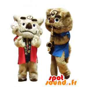 Mascots Setokoma, a brown dog and a dog beige - MASFR26860 - Yuru-Chara Japanese mascots