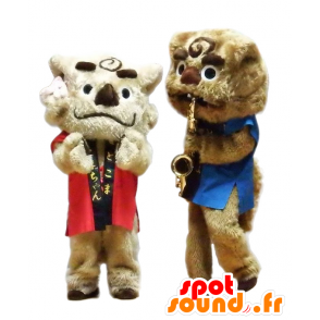 Mascots Setokoma, a brown dog and a dog beige - MASFR26860 - Yuru-Chara Japanese mascots