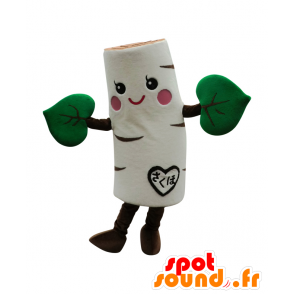 Birch-chan maskot, hvidt og grønt træ - Birch maskot -