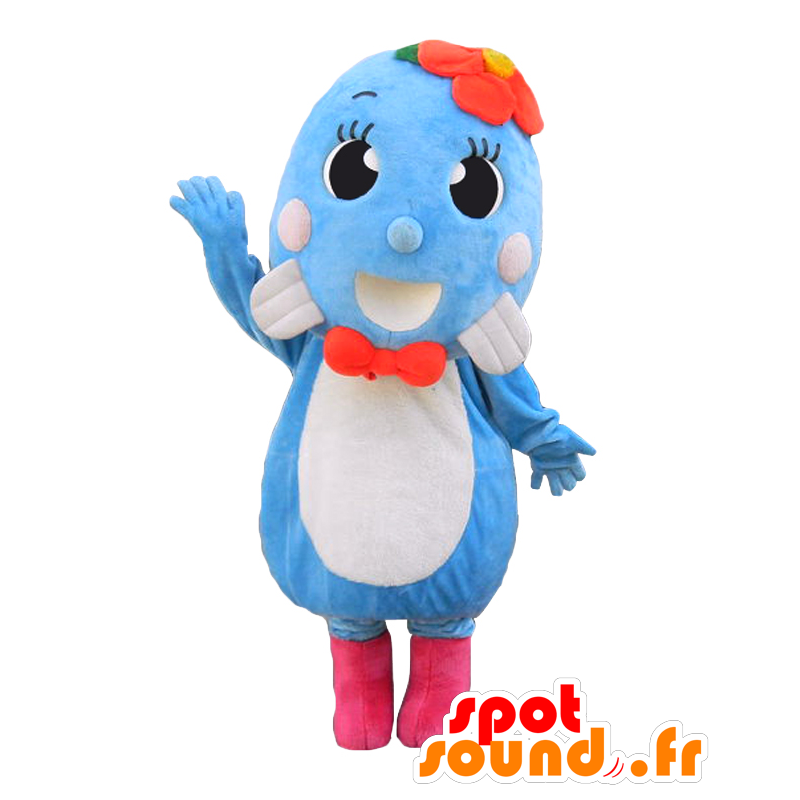 Stachan Lachsmaskottchen, blauen und weißen Fisch - MASFR26868 - Yuru-Chara japanischen Maskottchen