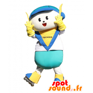 Mascot menino Techno-kun com um capacete e patins - MASFR26870 - Yuru-Chara Mascotes japoneses