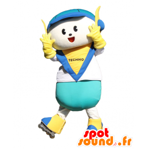 Techno-kun mascot boy with helmet and skates - MASFR26870 - Yuru-Chara Japanese mascots