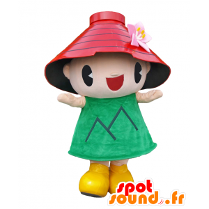 Girl dressed in green mascot of the city of Yamagata - MASFR26873 - Yuru-Chara Japanese mascots