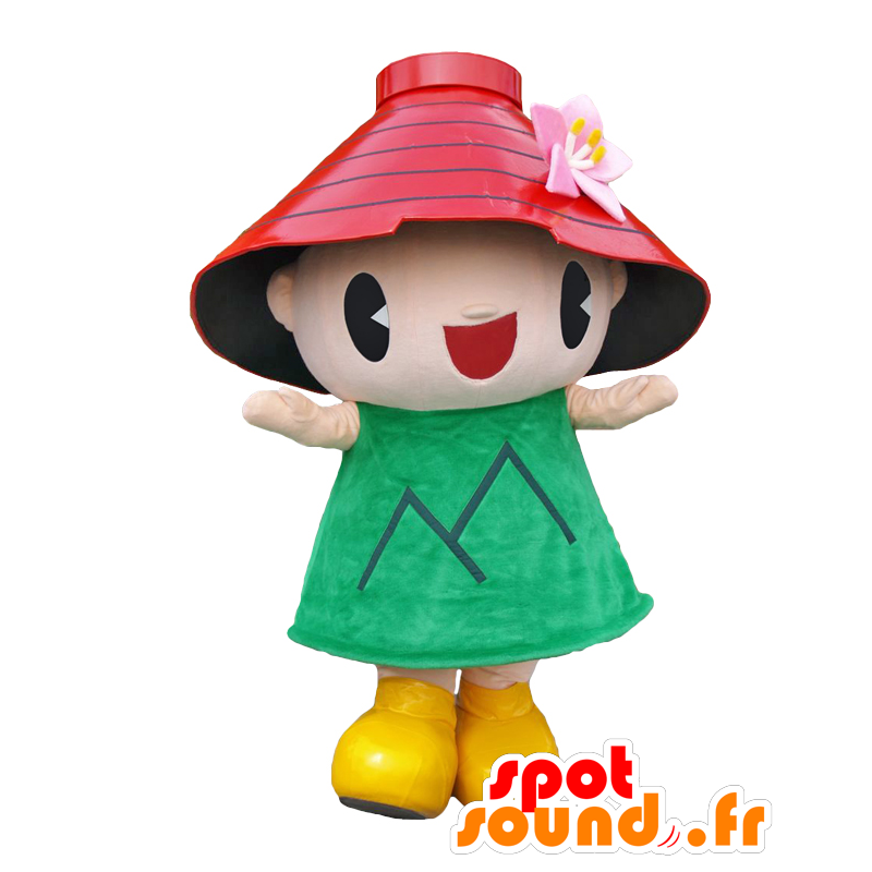 Girl dressed in green mascot of the city of Yamagata - MASFR26873 - Yuru-Chara Japanese mascots