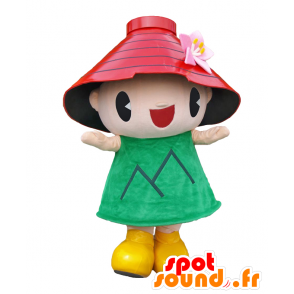 Dívka maskot oblečená v zeleném ve městě Jamagata - MASFR26873 - Yuru-Chara japonské Maskoti